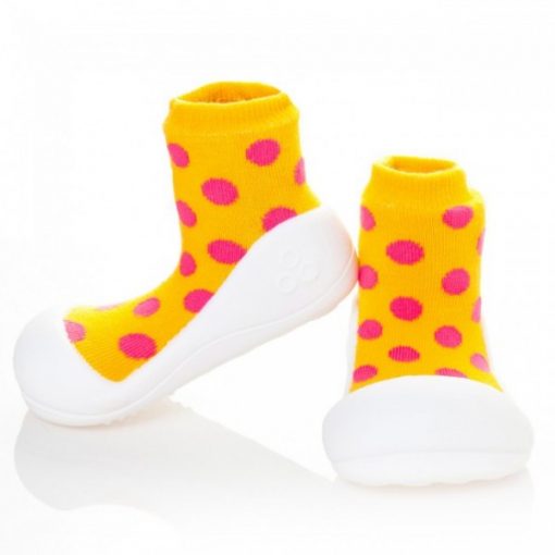 Giầy tập đi Attipas Polka Dot Yellow AD01 - Giày xinh cho bé gái 1 tuổi - giày cho bé gái dưới 1 tuổi