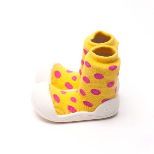 Giầy tập đi Attipas Polka Dot Yellow AD01 - Giầy xinh cho bé gái 1 tuổi - giầy xinh bé gái