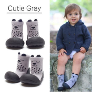 Giầy tập đi Attipas Cutie Gray A17CG- giầy xinh cho bé gái - giày bé gái tập đi tphcm